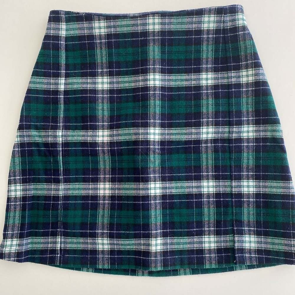 Blue Green Plaid mini skirt